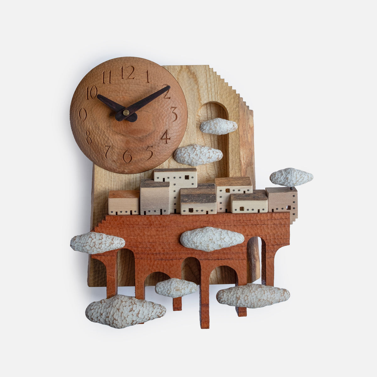 Sculpture murale « Temps serein » en bois