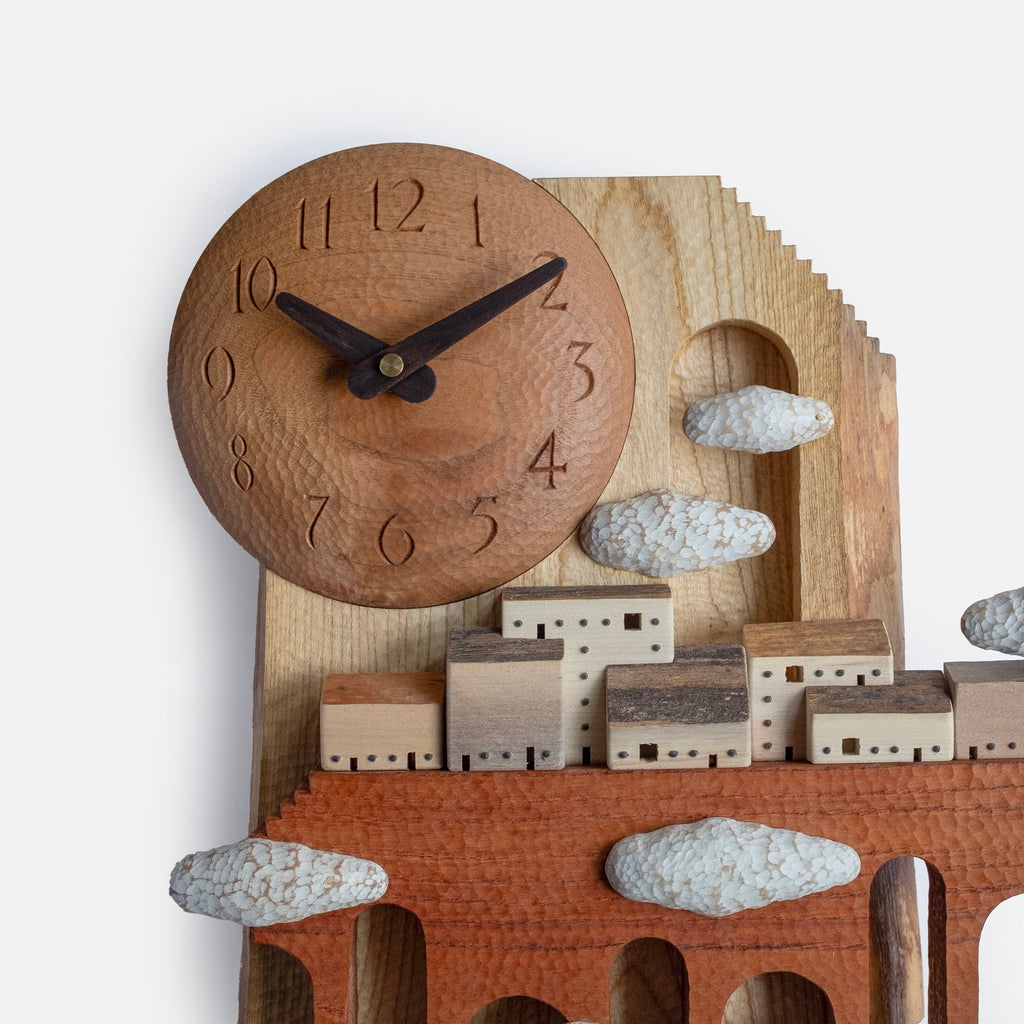 Sculpture murale « Temps serein » en bois