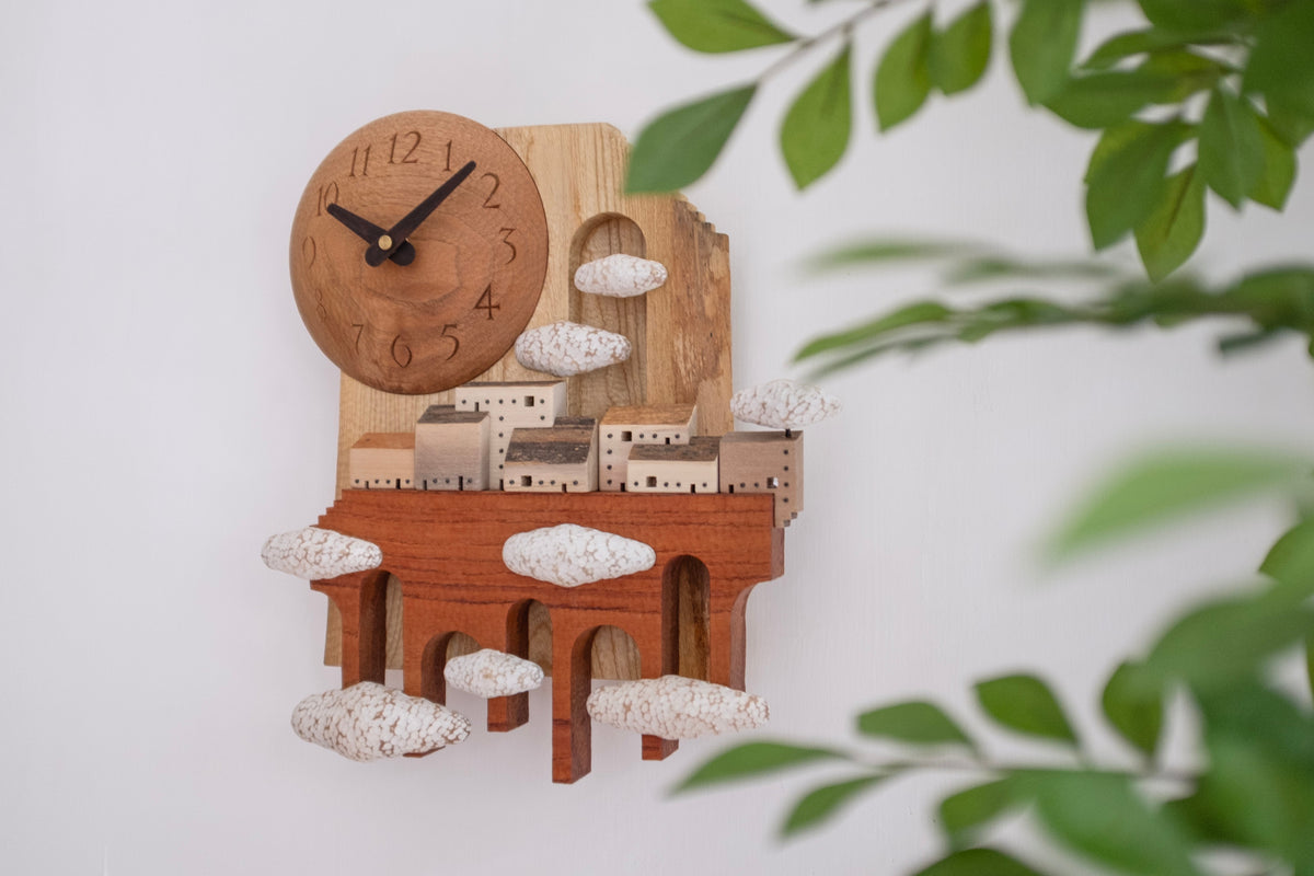 Sculpture murale « Temps serein » en bois