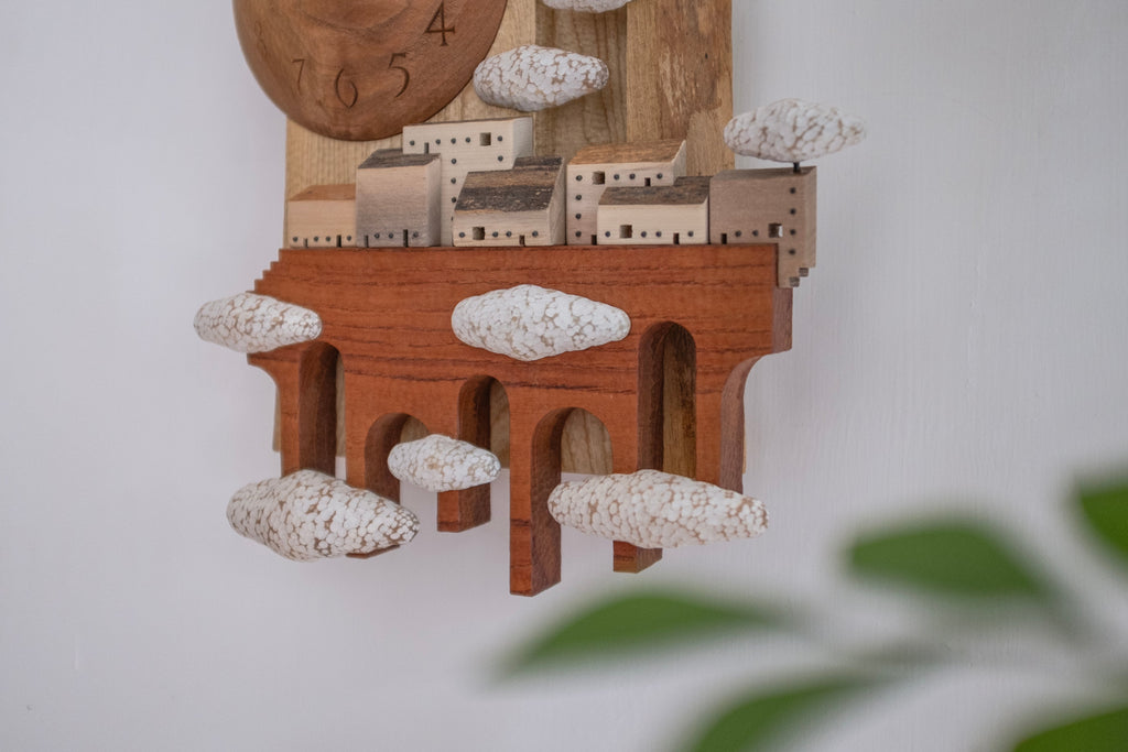 Sculpture murale « Temps serein » en bois