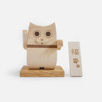 Figurine Maneki Neko en bois