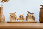 Figurine Chouette Familiale en Bois