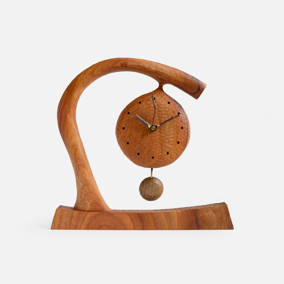 Horloge de table à pendule en bois fabriquée à la main