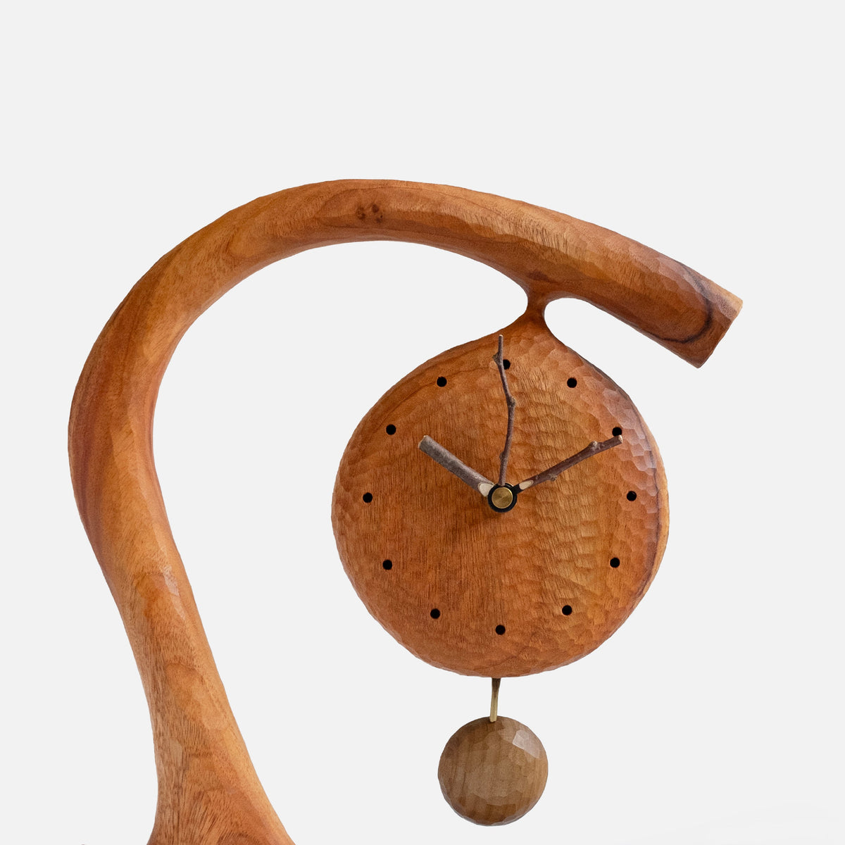 Horloge de table à pendule en bois fabriquée à la main