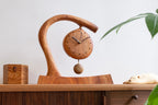 Horloge de table à pendule en bois fabriquée à la main