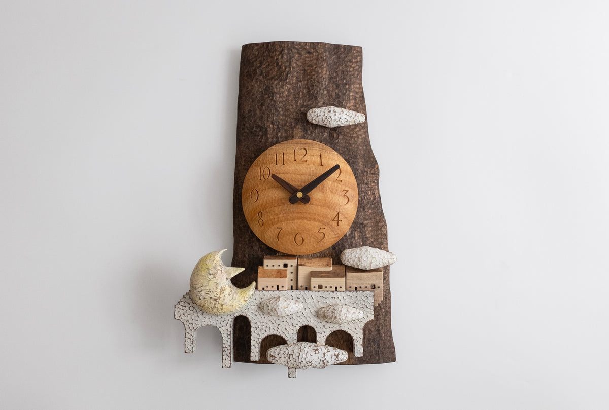 Sculpture murale architecturale multicouche en bois "Au-delà du ciel nocturne"