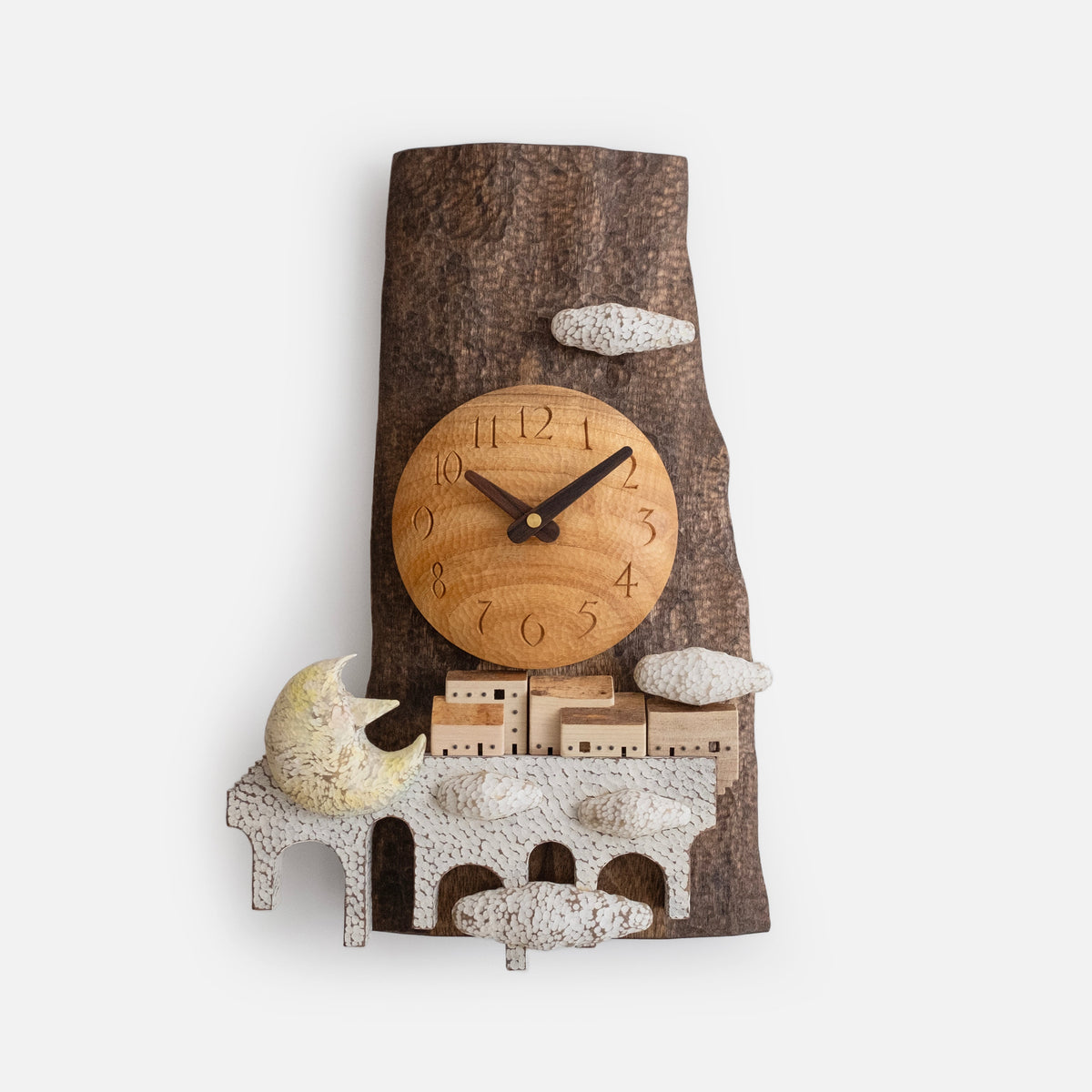 Sculpture murale architecturale multicouche en bois "Au-delà du ciel nocturne"