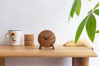 Horloge de table en bois de monkeypod