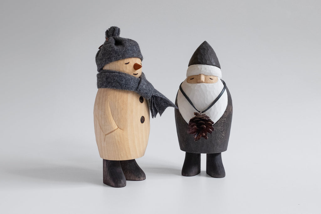 Ornement bonhomme de neige gris