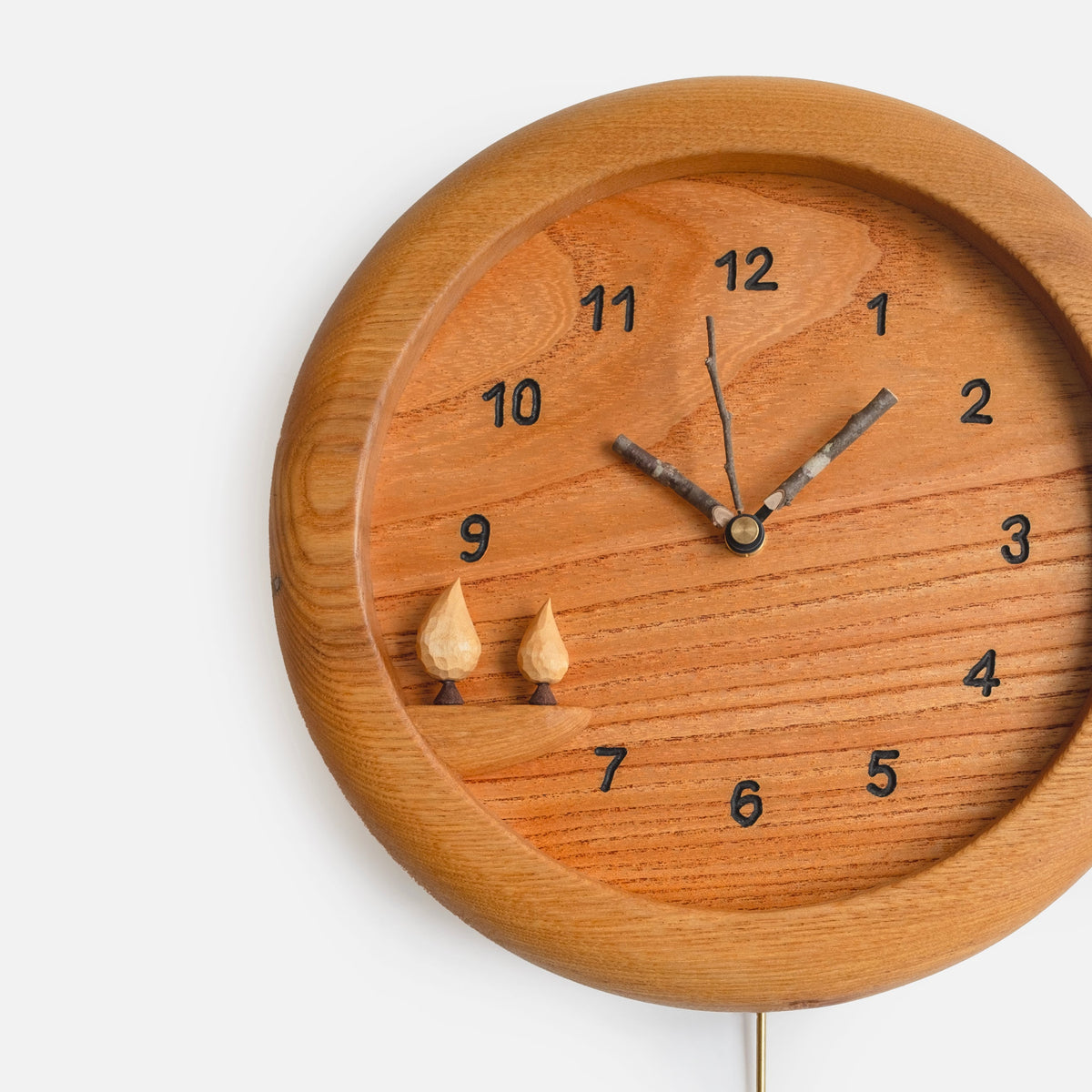 Horloge Pendule en Bois Faite Main Forêt