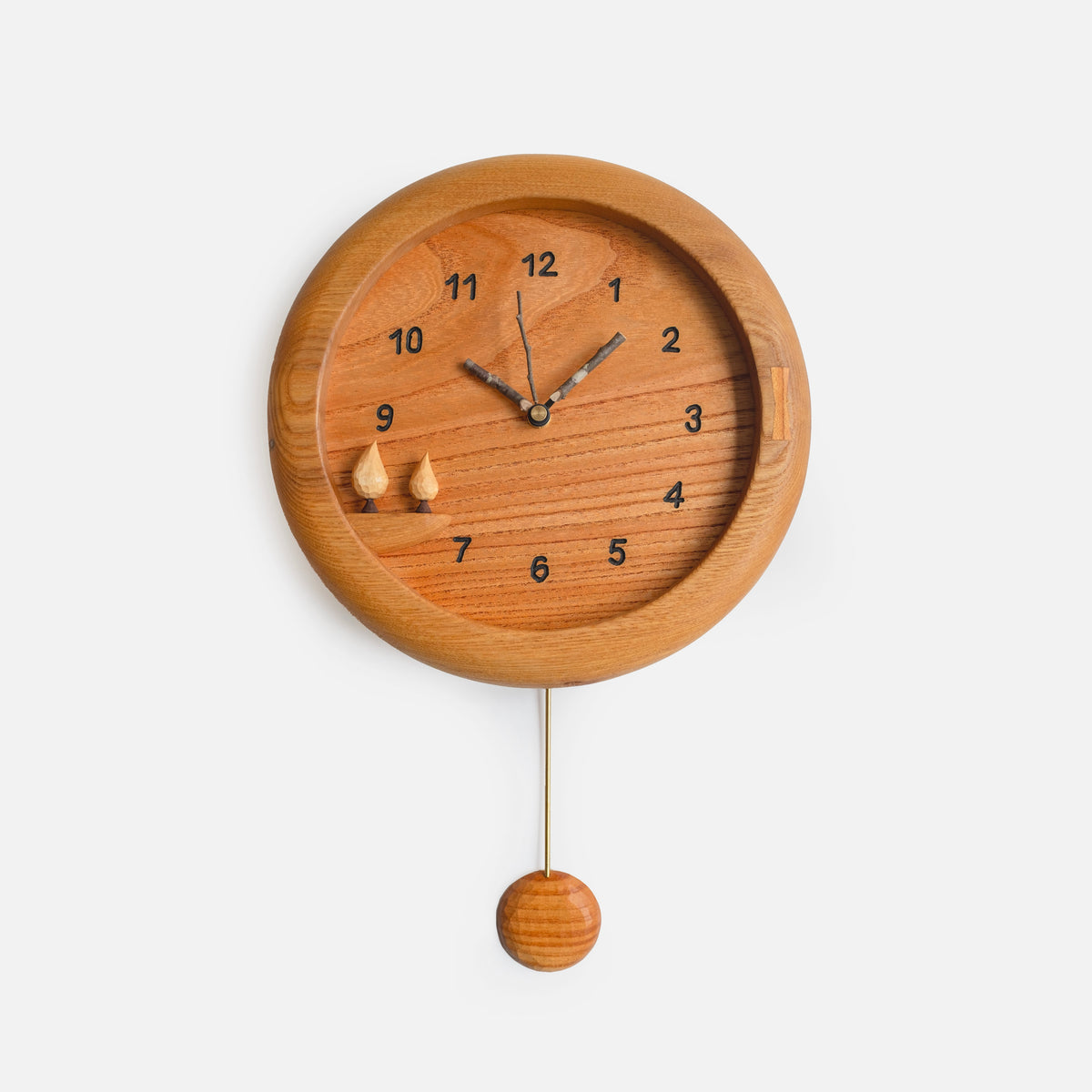 Horloge Pendule en Bois Faite Main Forêt