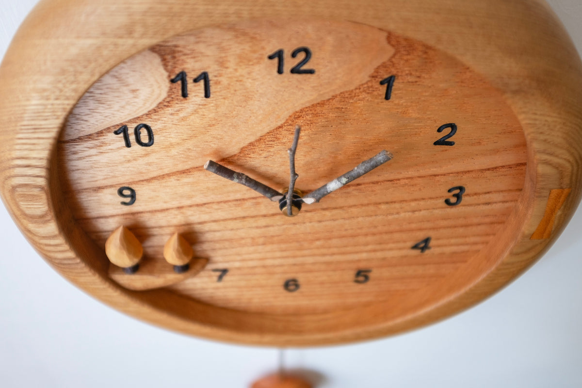 Horloge Pendule en Bois Faite Main Forêt