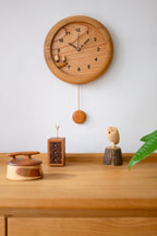 Horloge Pendule en Bois Faite Main Forêt