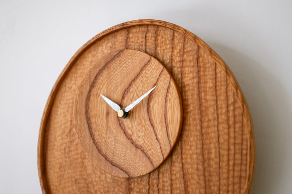 Horloge Pendule en Bois Faite à la Main Cercle Irrégulier