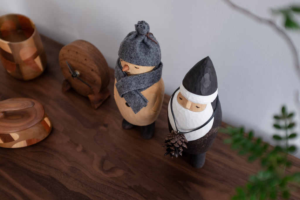 Ornement bonhomme de neige gris