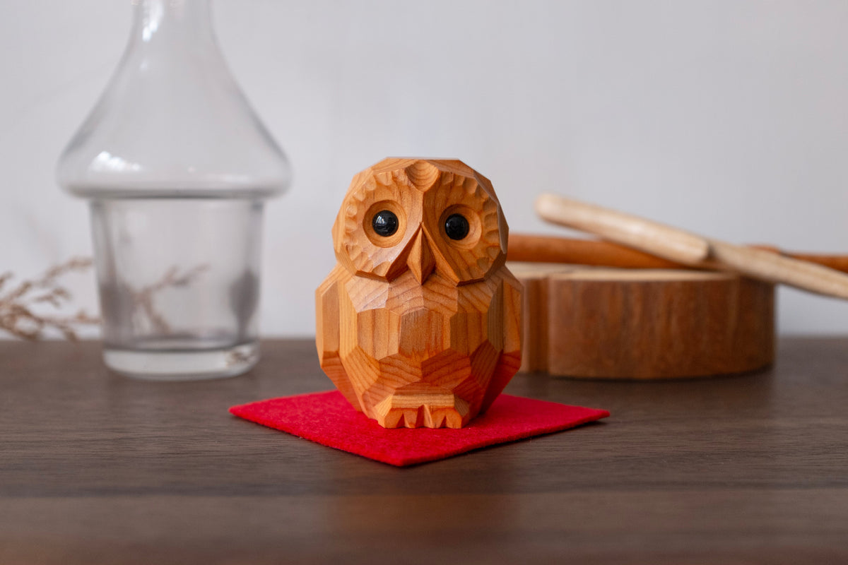 Mini-ornement Hibou Anneau d'arbre