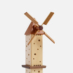 Moulin à vent miniature en bois avec lumière LED