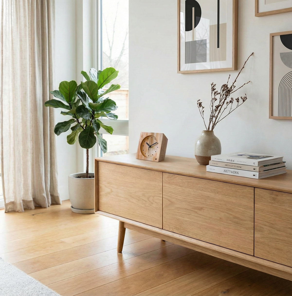 Horloge de bureau effet bois