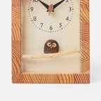 horloge hibou en bois