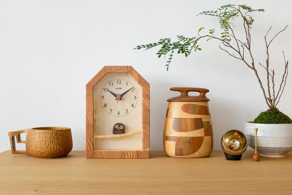 horloge hibou en bois