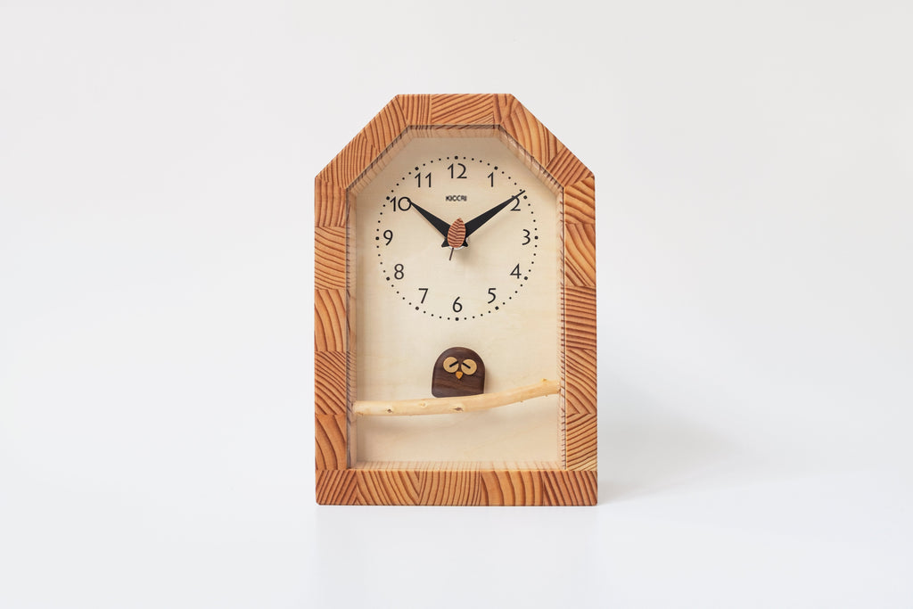 horloge hibou en bois