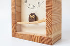 horloge hibou en bois