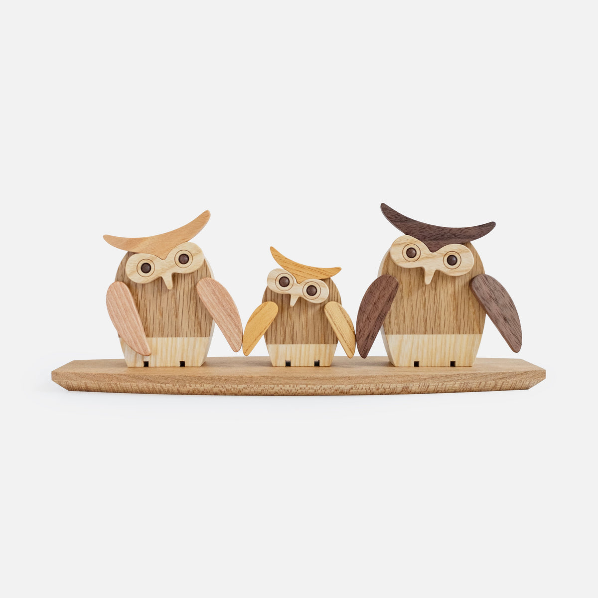 Figurine Chouette Familiale en Bois