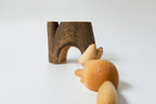 Petite sieste de renard, sculpture sur bois