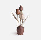 Sculpture de tulipe en bois fabriquée à la main
