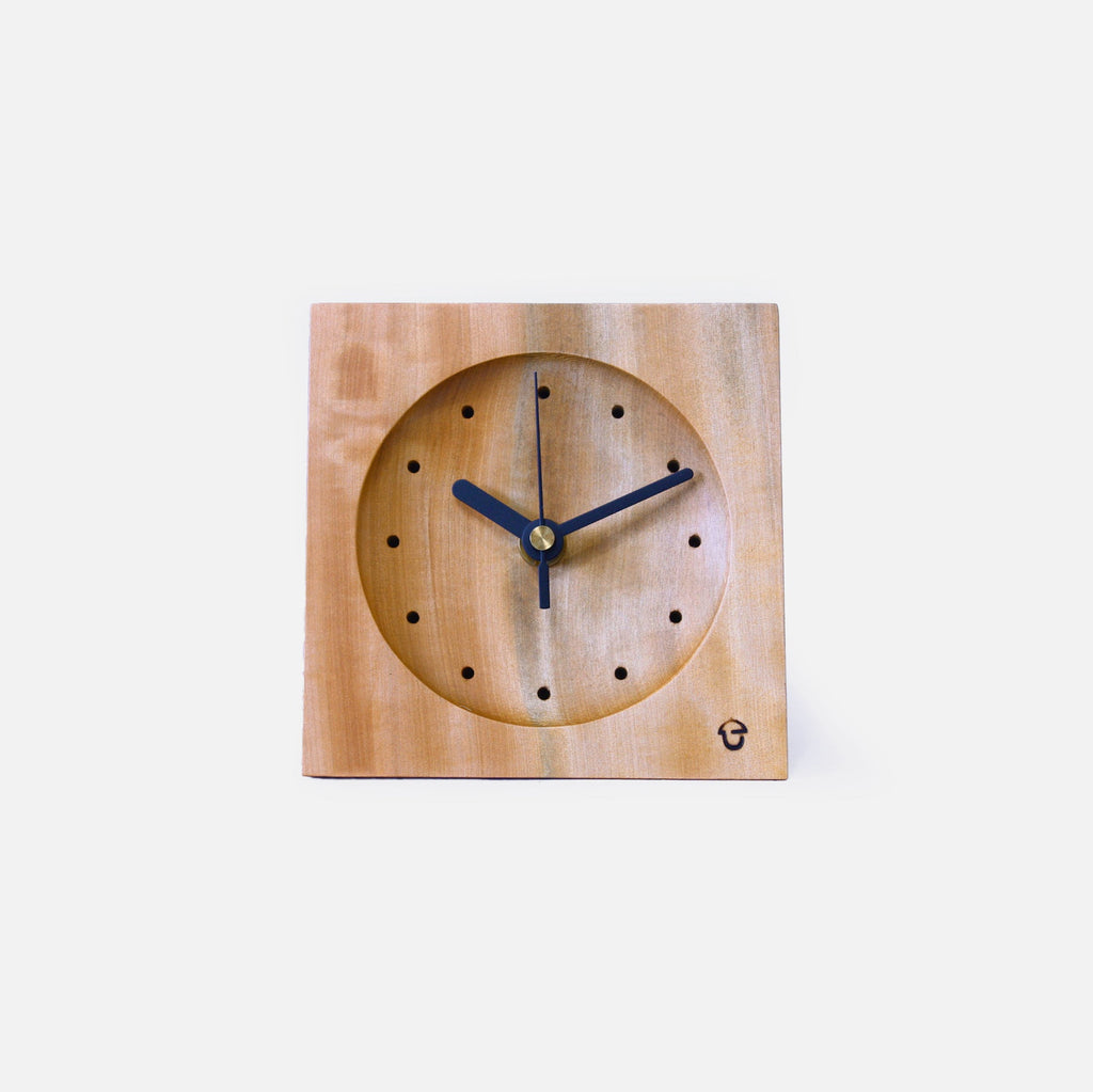 Horloge de bureau effet bois
