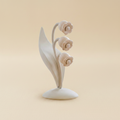 Wooden Lily of the Valley beige background