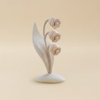 Wooden Lily of the Valley beige background