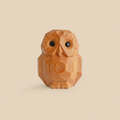 Wooden Owl beige background only