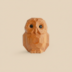 Wooden Owl beige background only