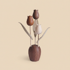 Wooden Tulip beige background